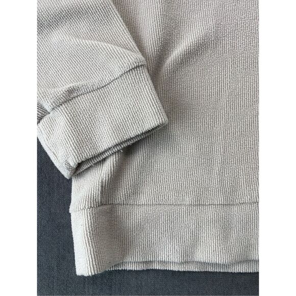 Andrew Marc Pullover Sweatshirt Mens M Beige Textured Casual Minimal Soft - Picture 2 of 8
